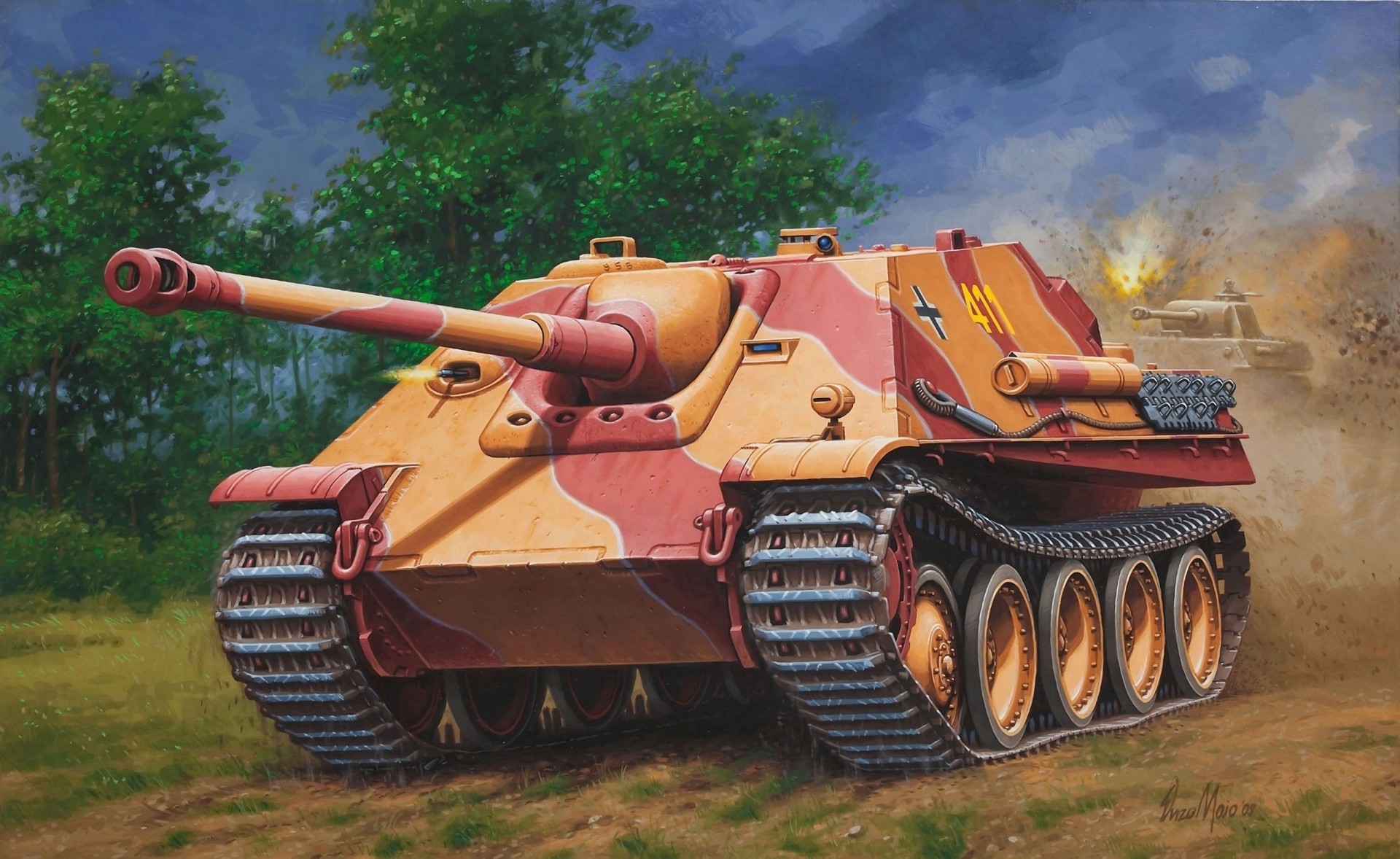 art jagdpanther asu allemand dessin artillerie automotrice ww2