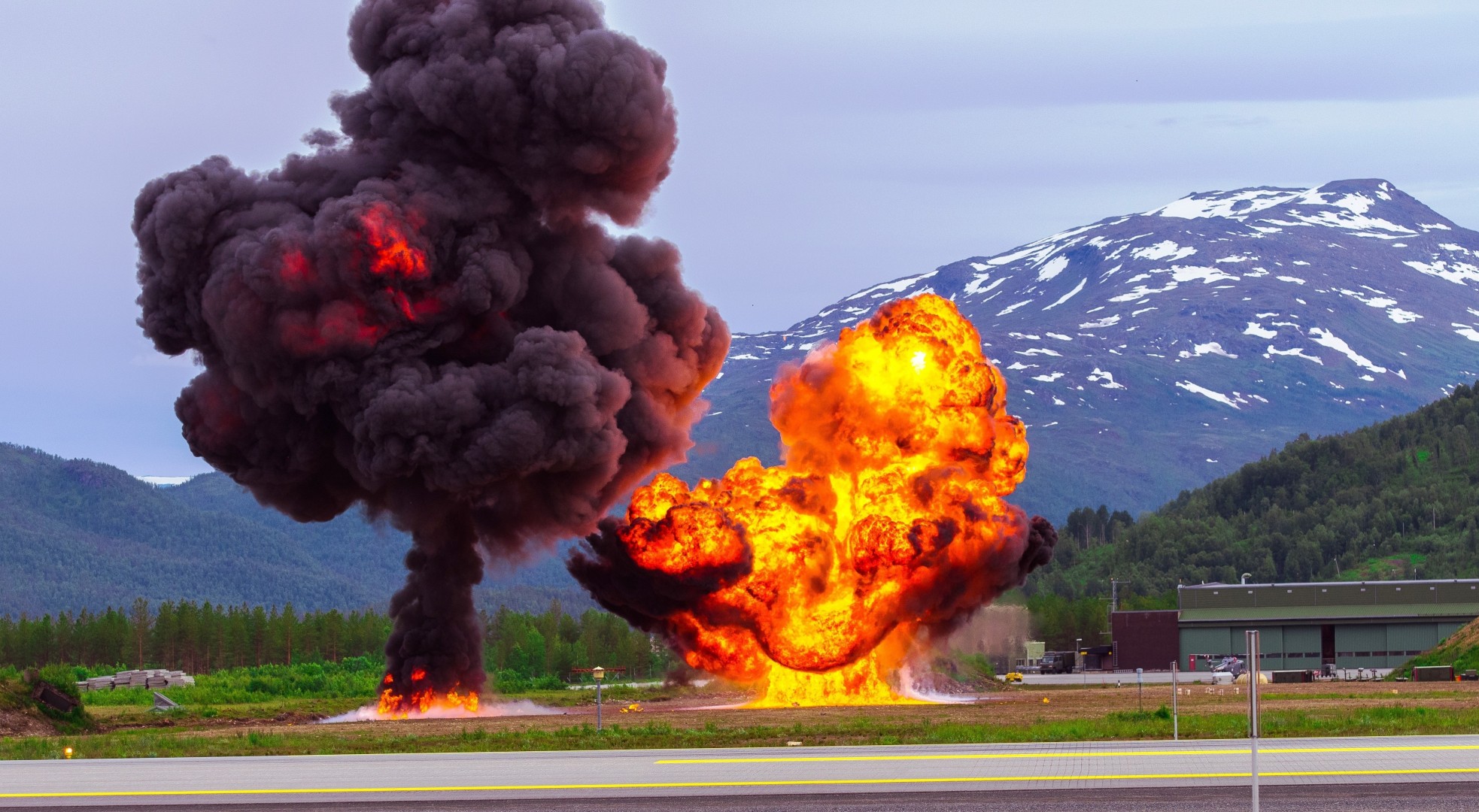 mountain road explosion