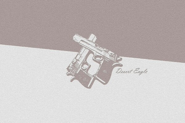 Two pistols, two colors. Inscription, desert eagle