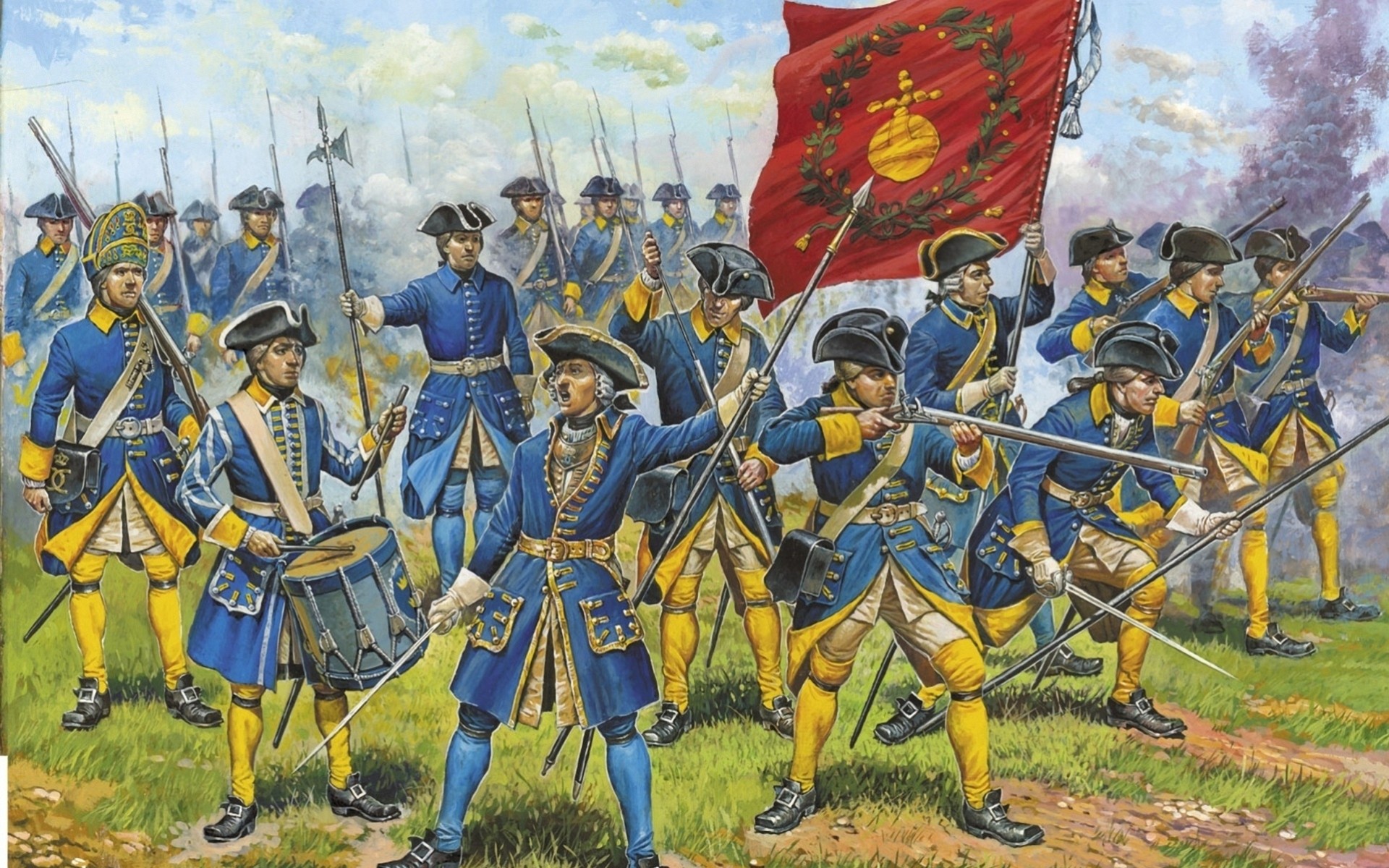 art swedish infantry war poltava battle army