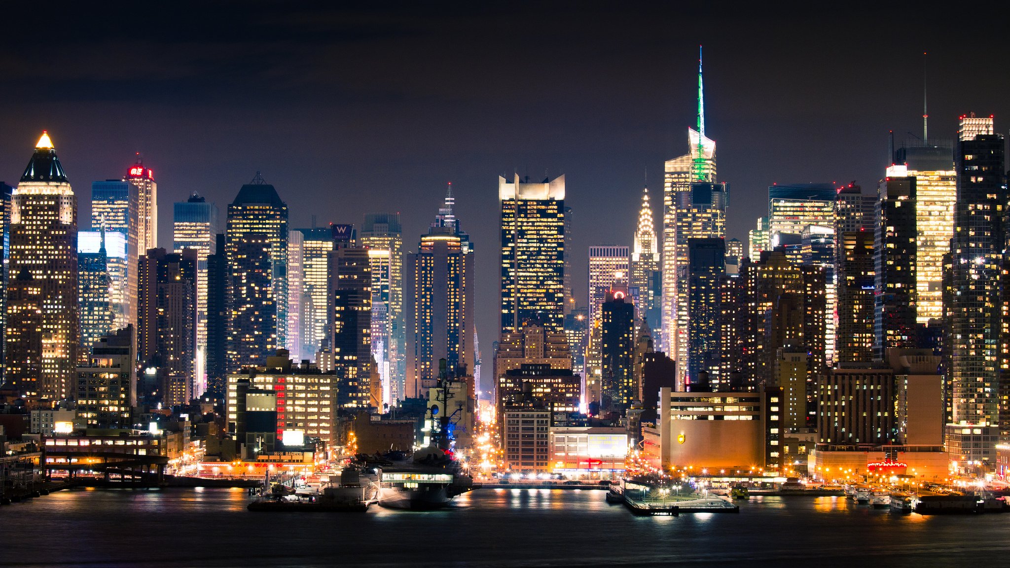 miasto nowy jork manhattan noc