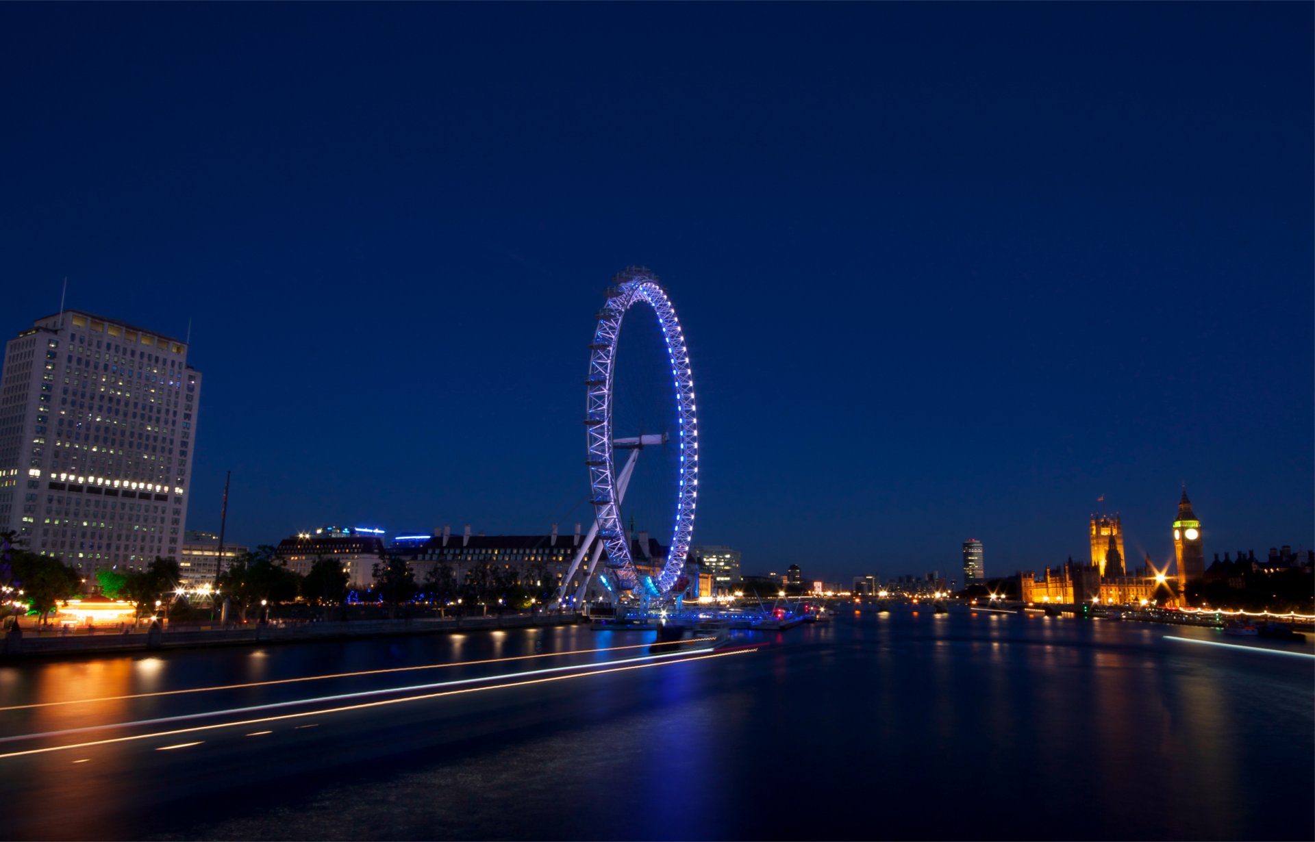 royaume-uni angleterre londres capitale grande roue soirée autoroute bâtiments architecture lumières rétro-éclairage london eye capital