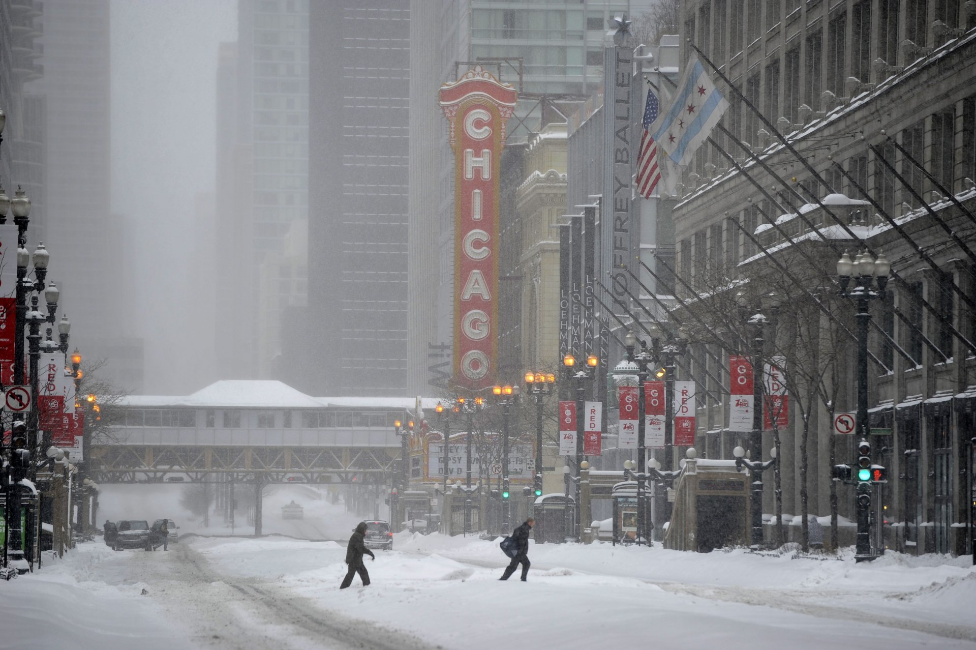 usa illinois chicago winter city town