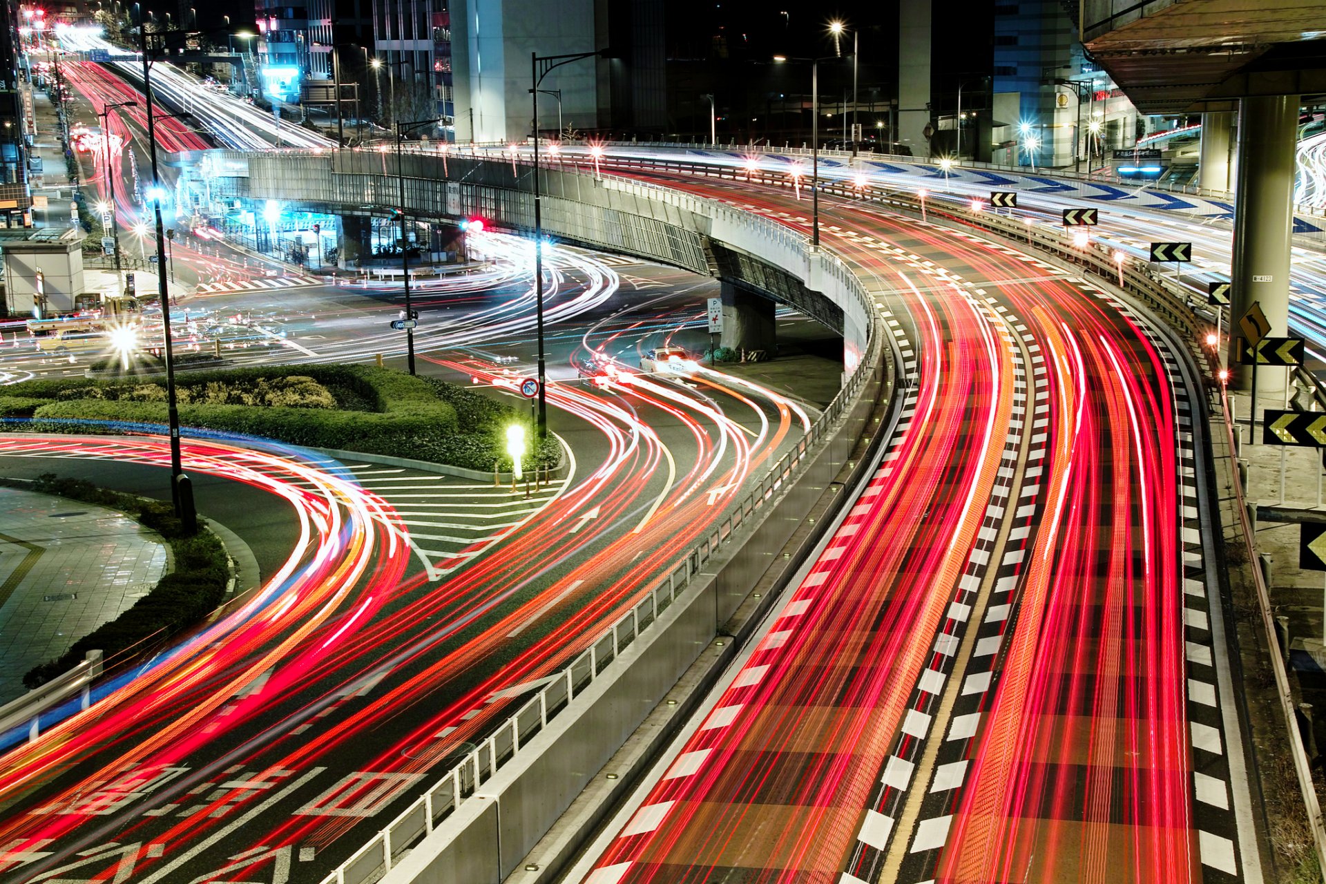 città giappone ponte roseville strade notte luce luci filamenti esposizione