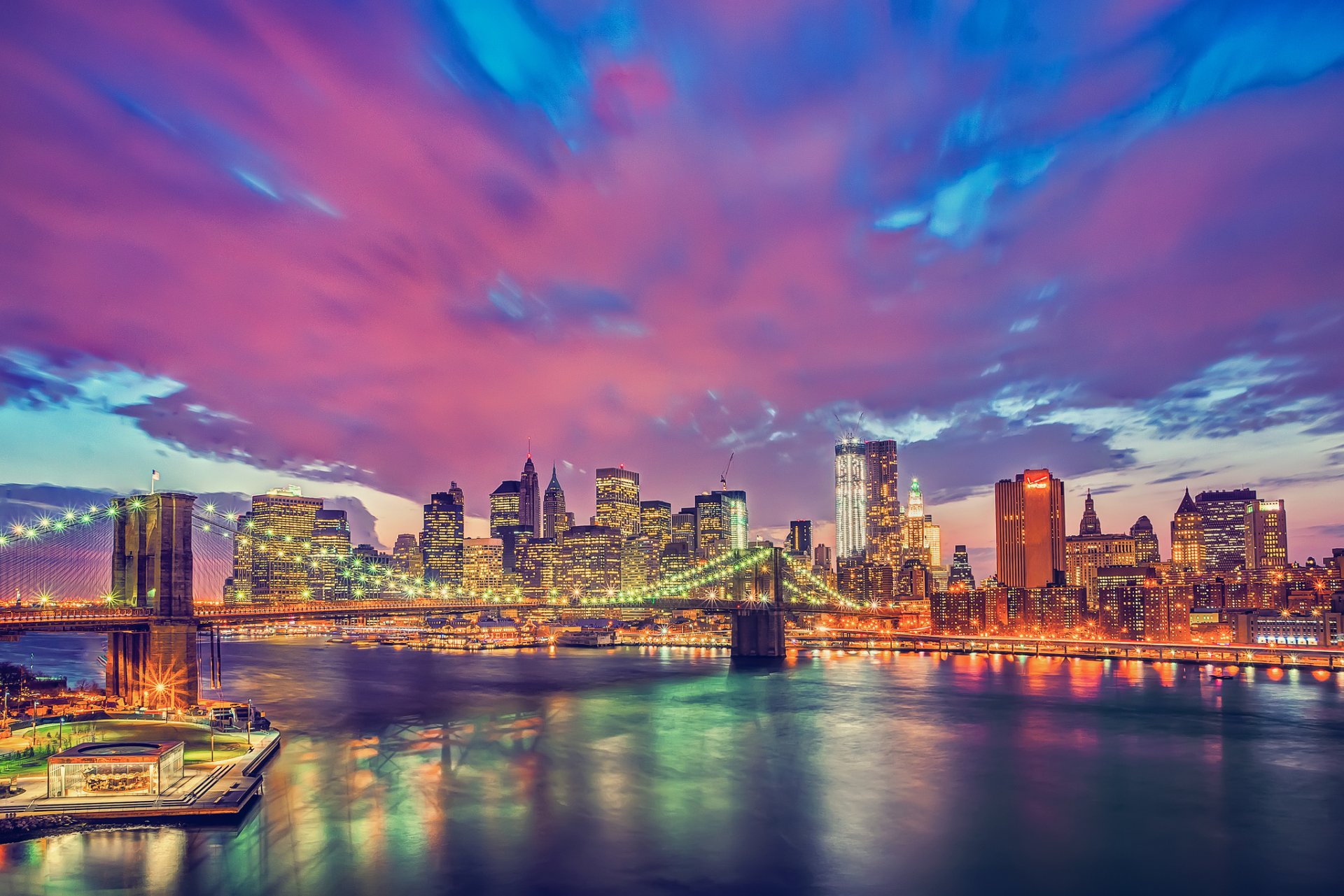 nowy jork nowy jork brooklyn bridge manhattan