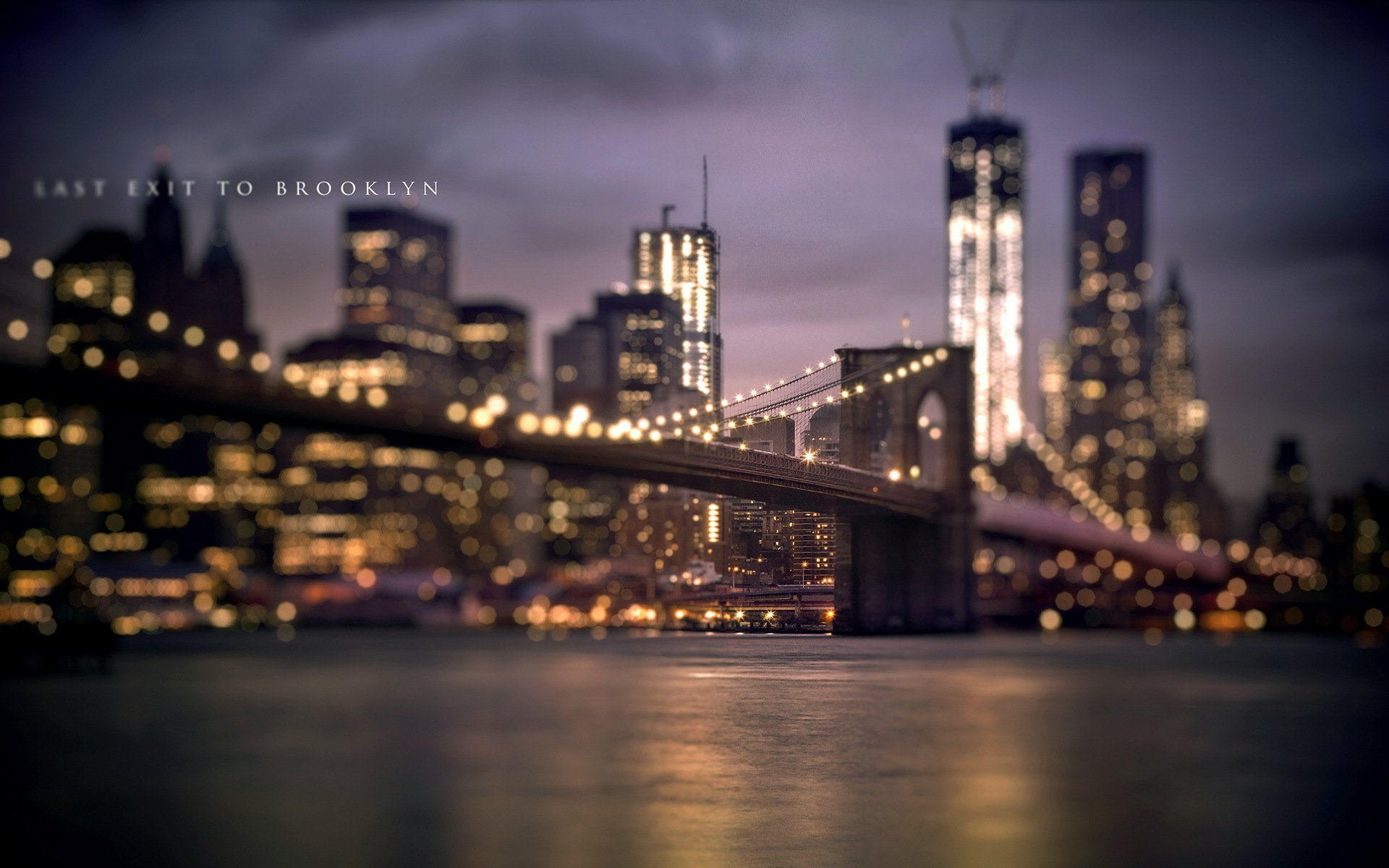 town night river bridge