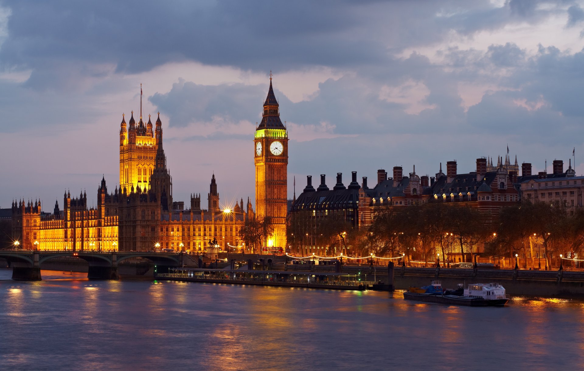 big ben big ben großbritannien england london westminster-palast fluss themse stadt abend