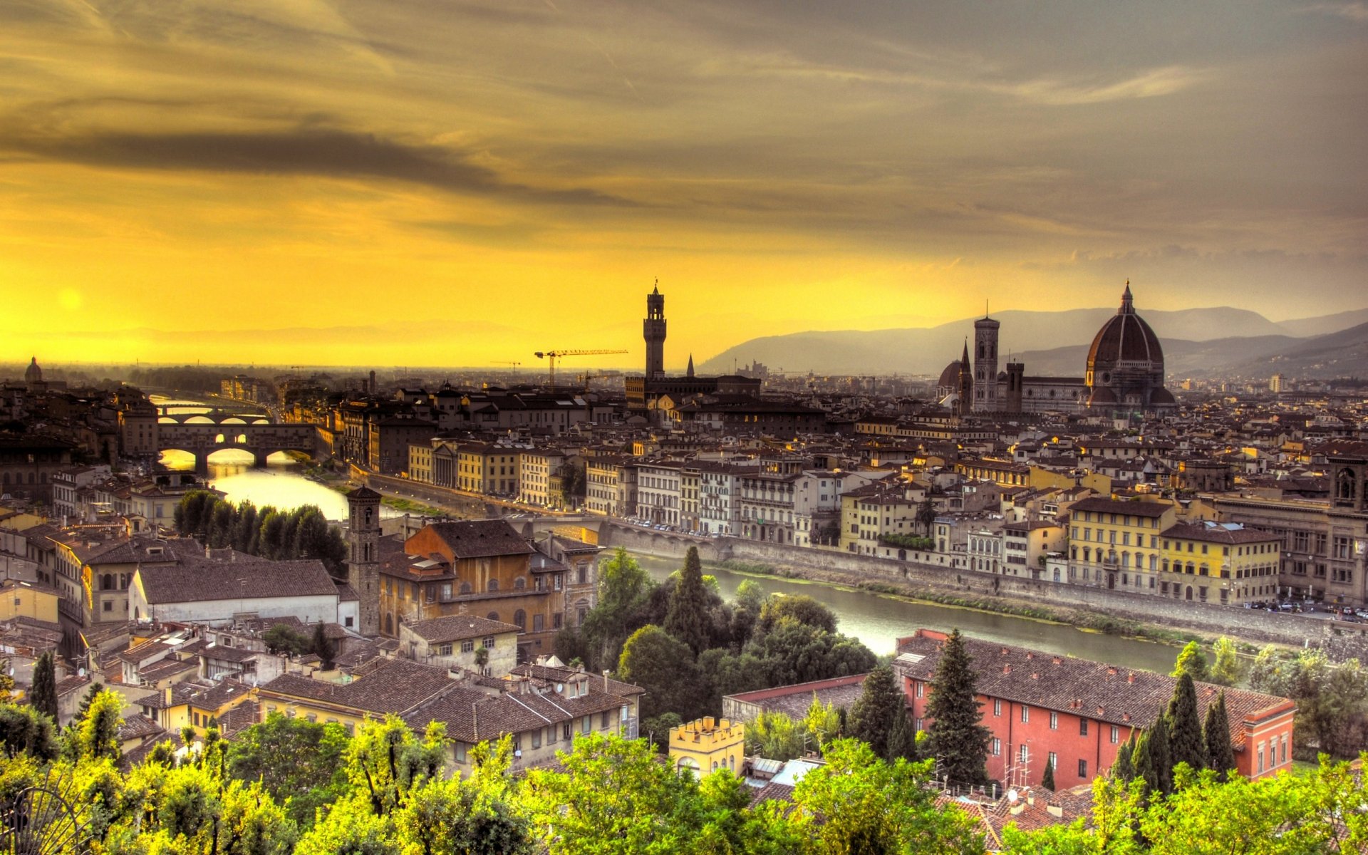 florence italy sunset