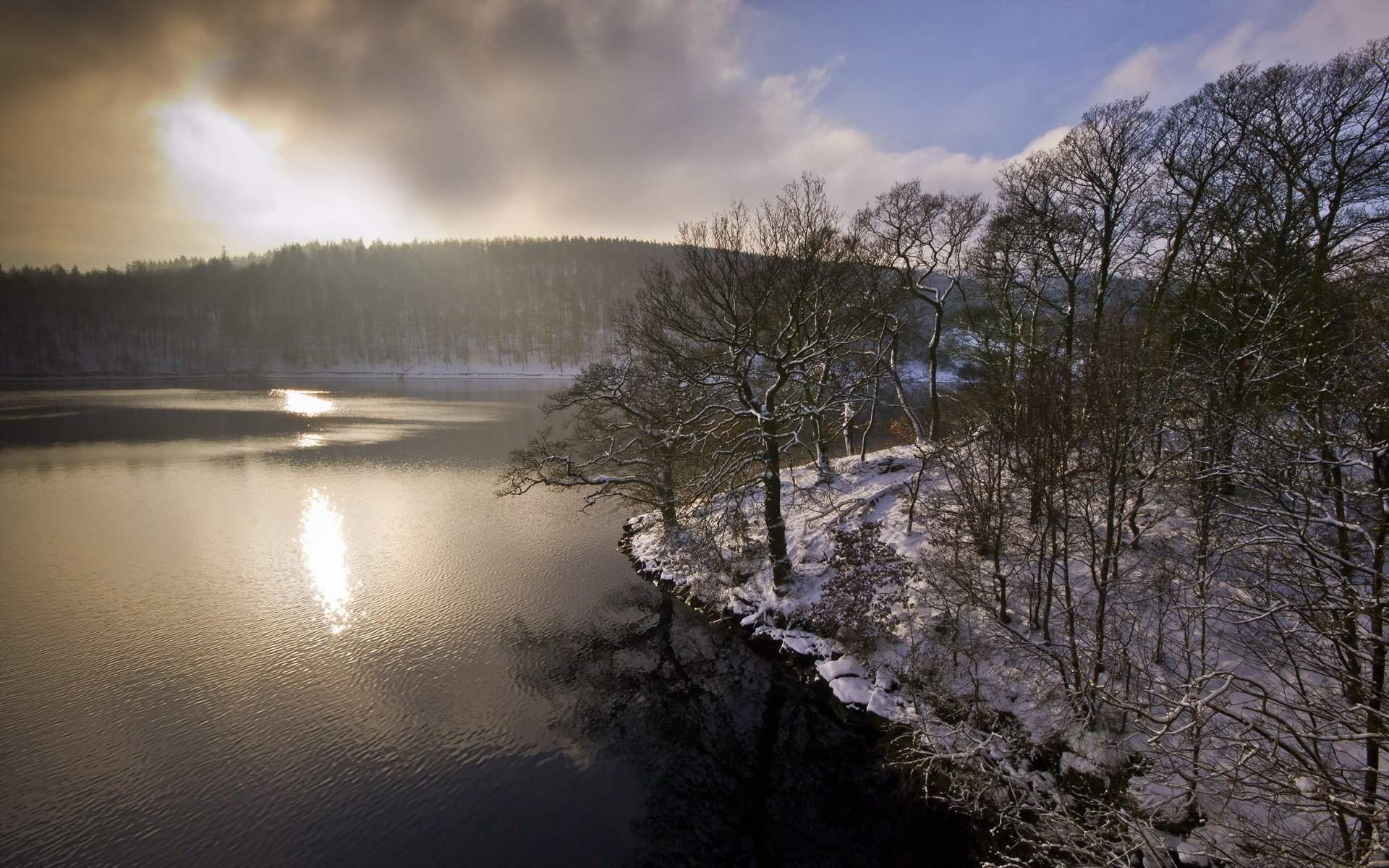 sonnenuntergang landschaft see