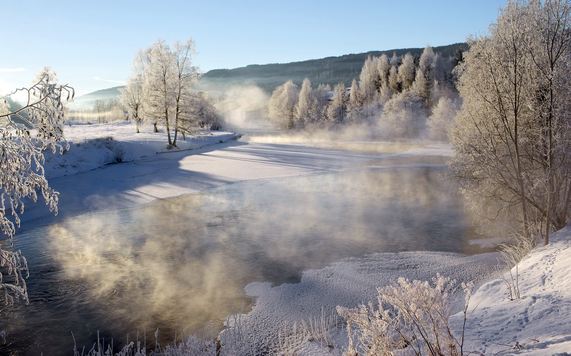 invierno río paisaje