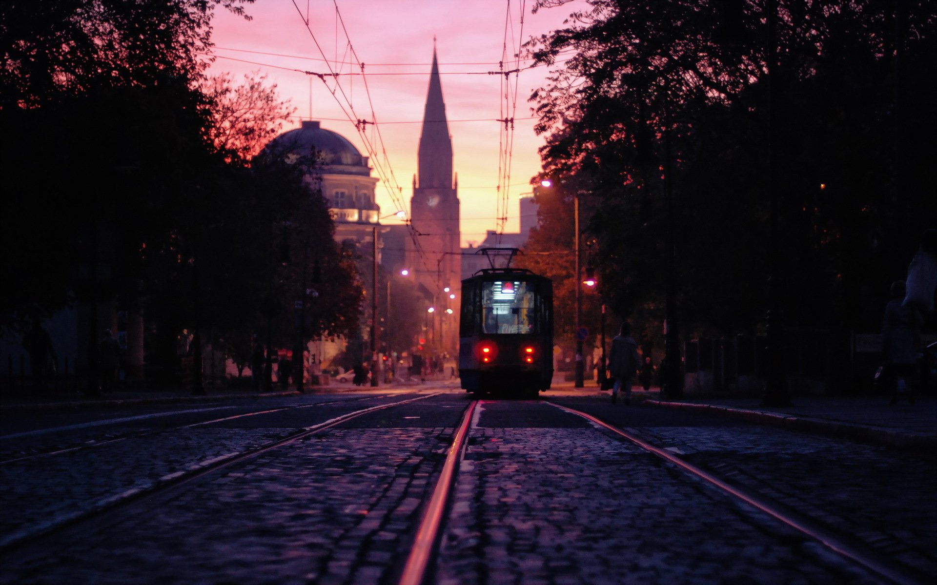 town tram poznan poland