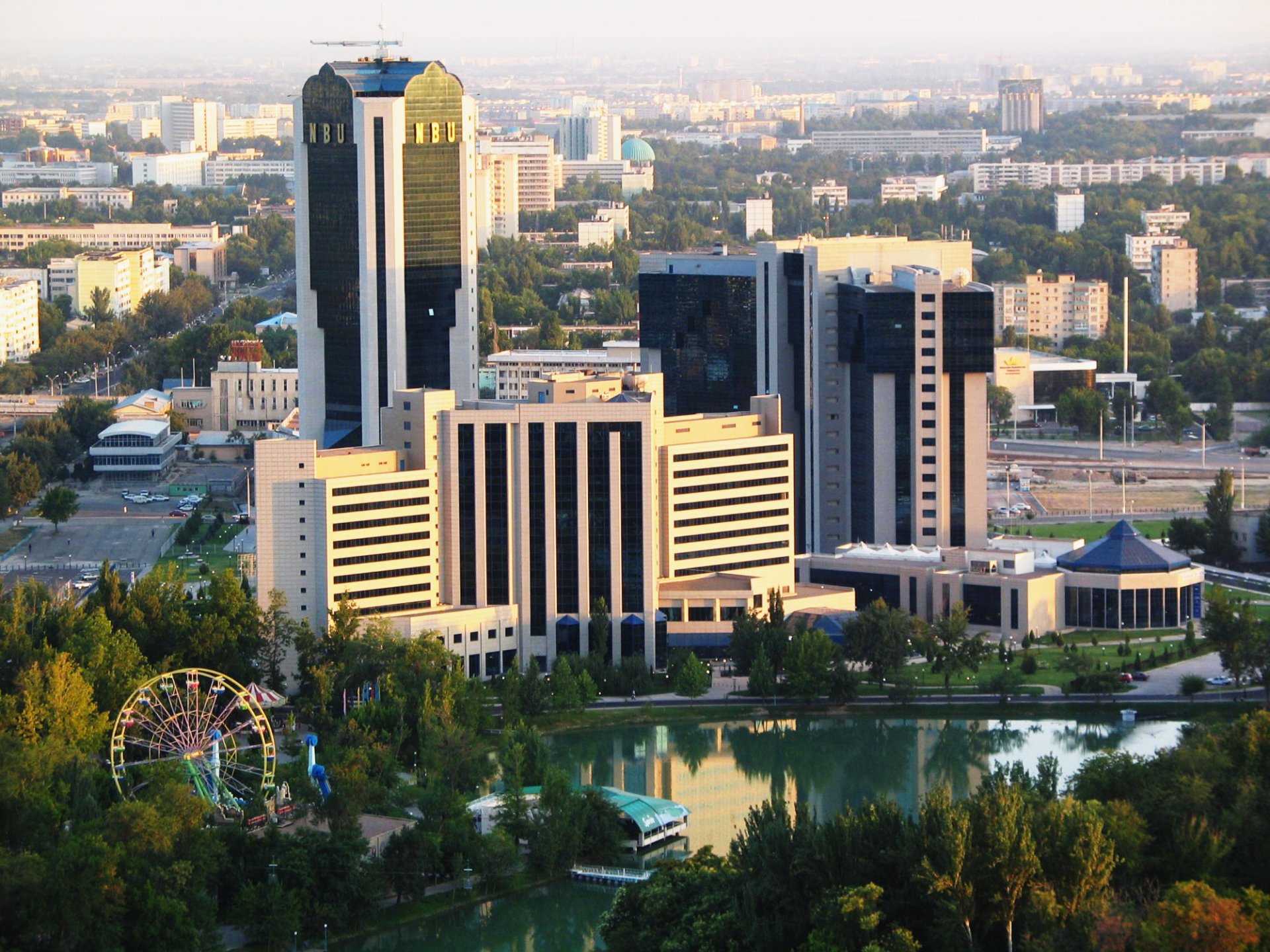 tashkent capital town buildings uzbekistan business center tree