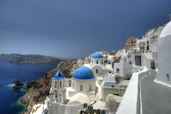 Grèce et ciel bleu profond
