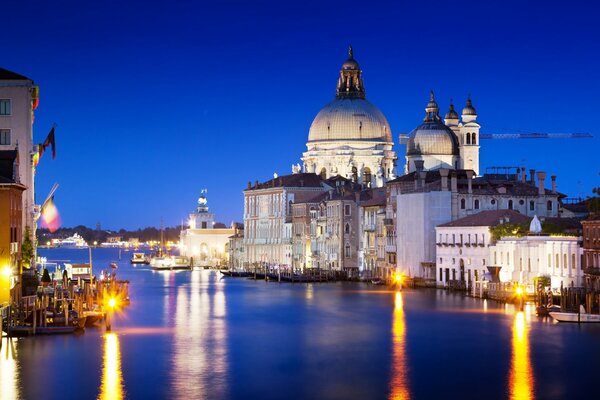 Evening Venice. Italian reflection in the Grand Canal