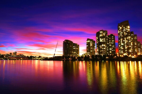 Purple sunset of Vancouver