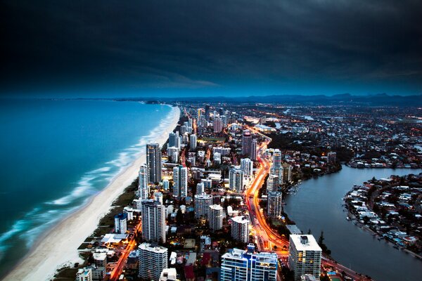 Eine Stadt in Australien an der goldenen Küste