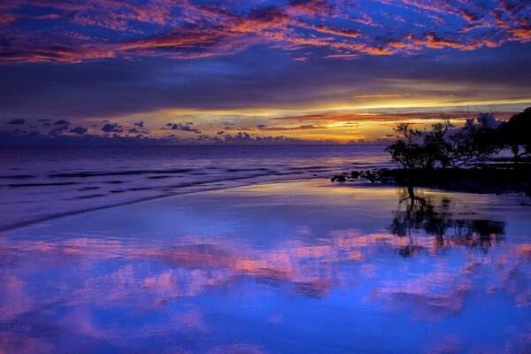 Seascape with a beautiful sunset