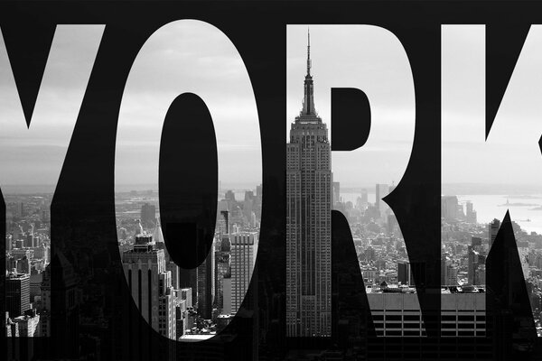 Black and white photo of New York