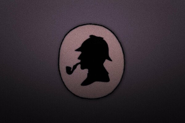 Silhouette of Sherlock Holmes on a purple phonEfilm