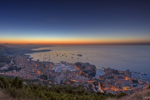 Panoramaaufnahme der Natur in Monaco