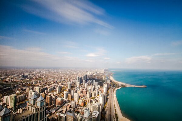 Strandlinie. Strand in Chicago