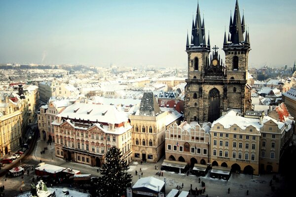 Winter Tyn Church in Prague