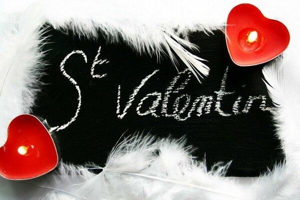 Cartolina di lana che augura Buon San Valentino