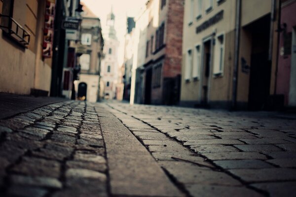 The ancient city is a street paved with nails and timber