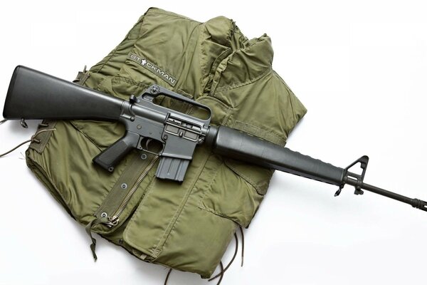 Photo American m16 submachine gun