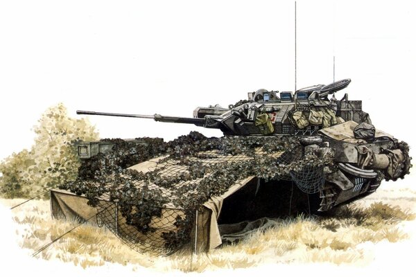 Tank camouflage field war