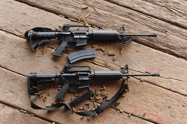 Two m4a1 assault rifles