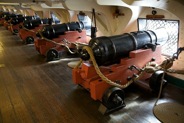 Gun deck on an American ship