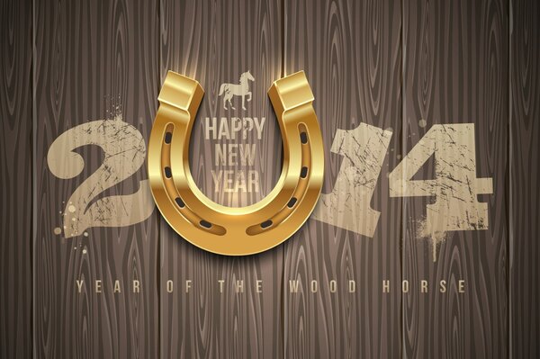 Happy New Year Horse Card 2014