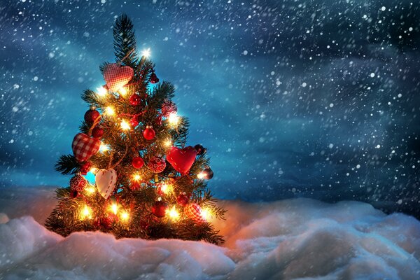 Tarjeta de Navidad hermoso árbol de Navidad