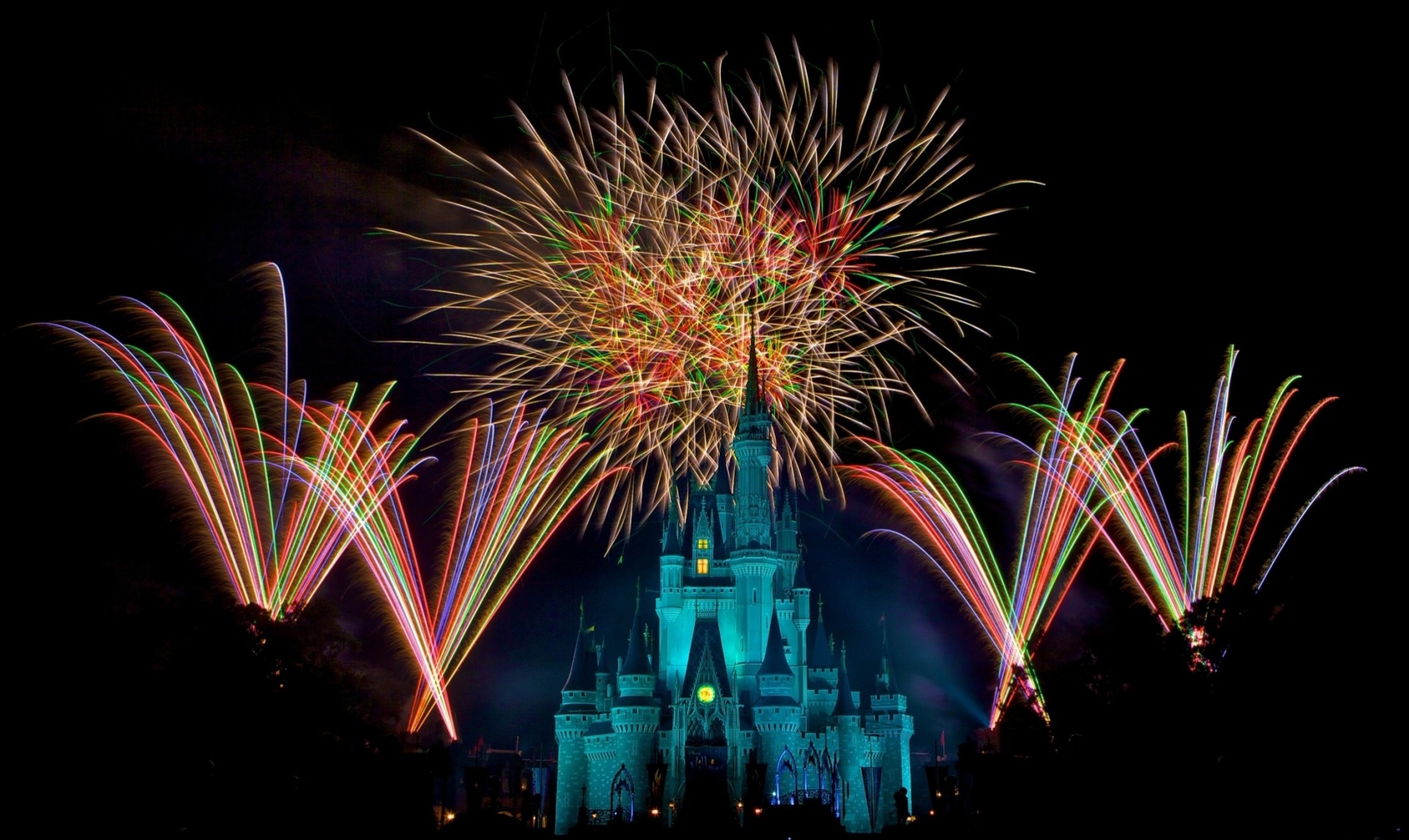 notte fuochi d artificio disney magic kingdom decorazione di natale