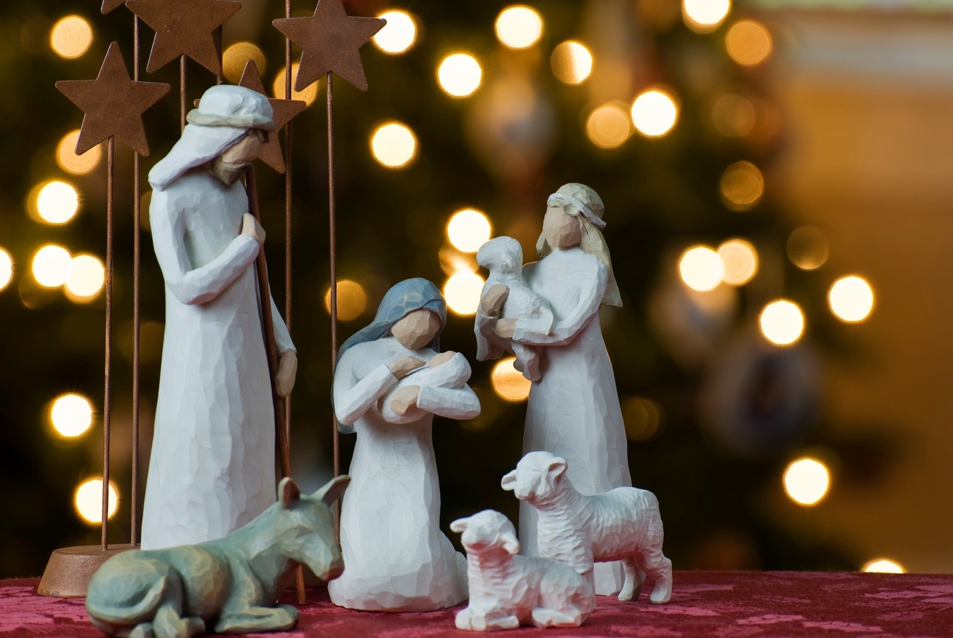 weihnachtsbaum lichter weihnachten bokeh urlaub figuren