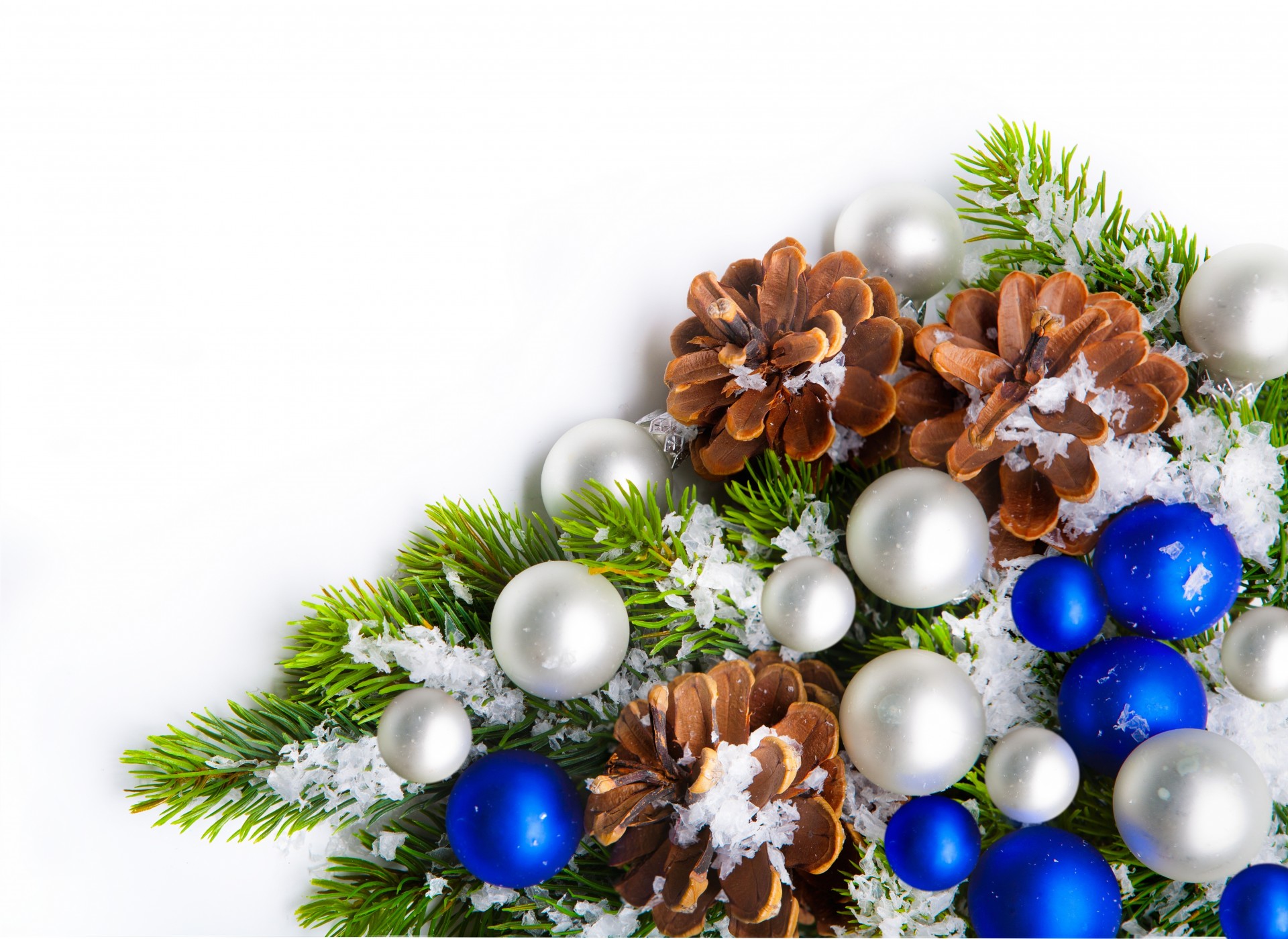 árbol de navidad año nuevo nieve conos juguetes de navidad