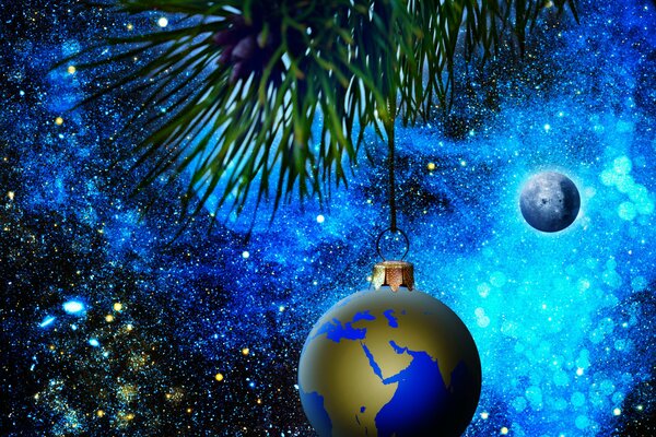 New Year planet Christmas tree ball