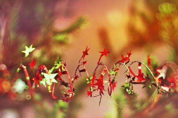 Arbre de Noël branches nouvel an guirlande