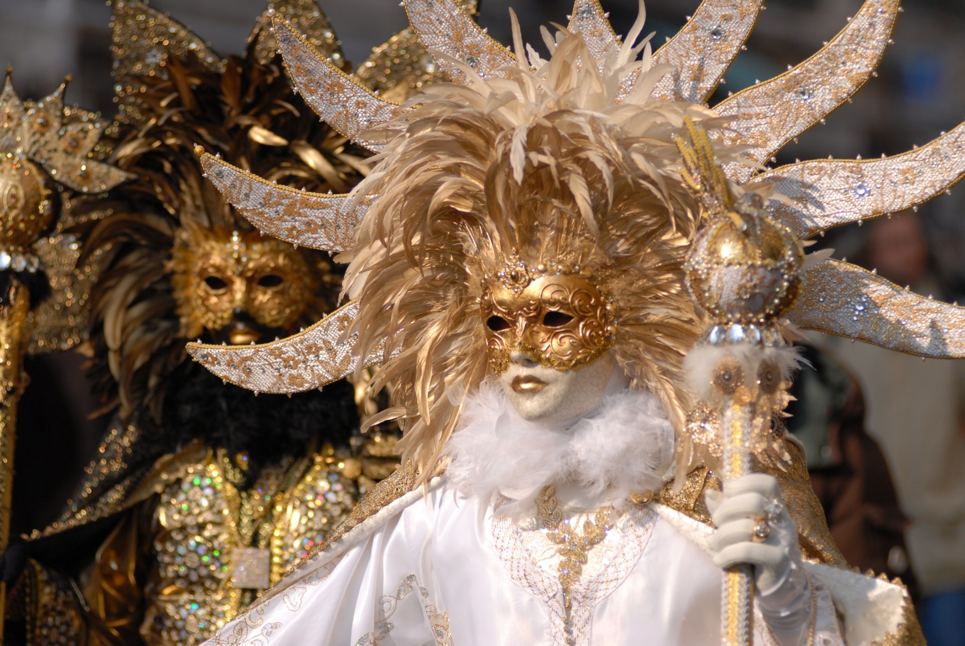 photo mask suits venice gold black white carnival