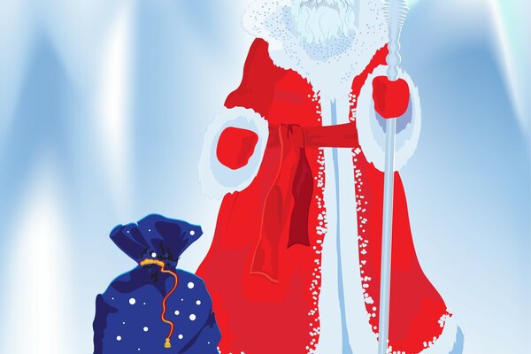 Babbo Natale con un sacco di Capodanno