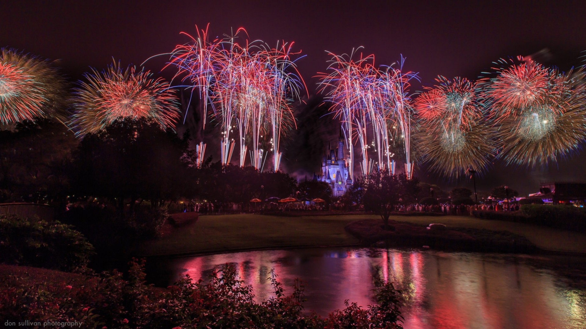 night fireworks disney magic kingdom christmas decoration