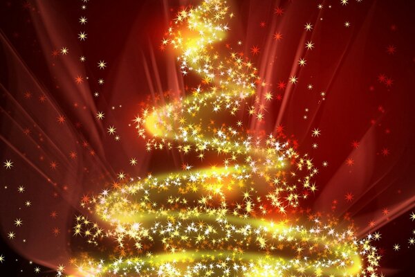 Abstraction d un sapin incendiaire pour le nouvel an