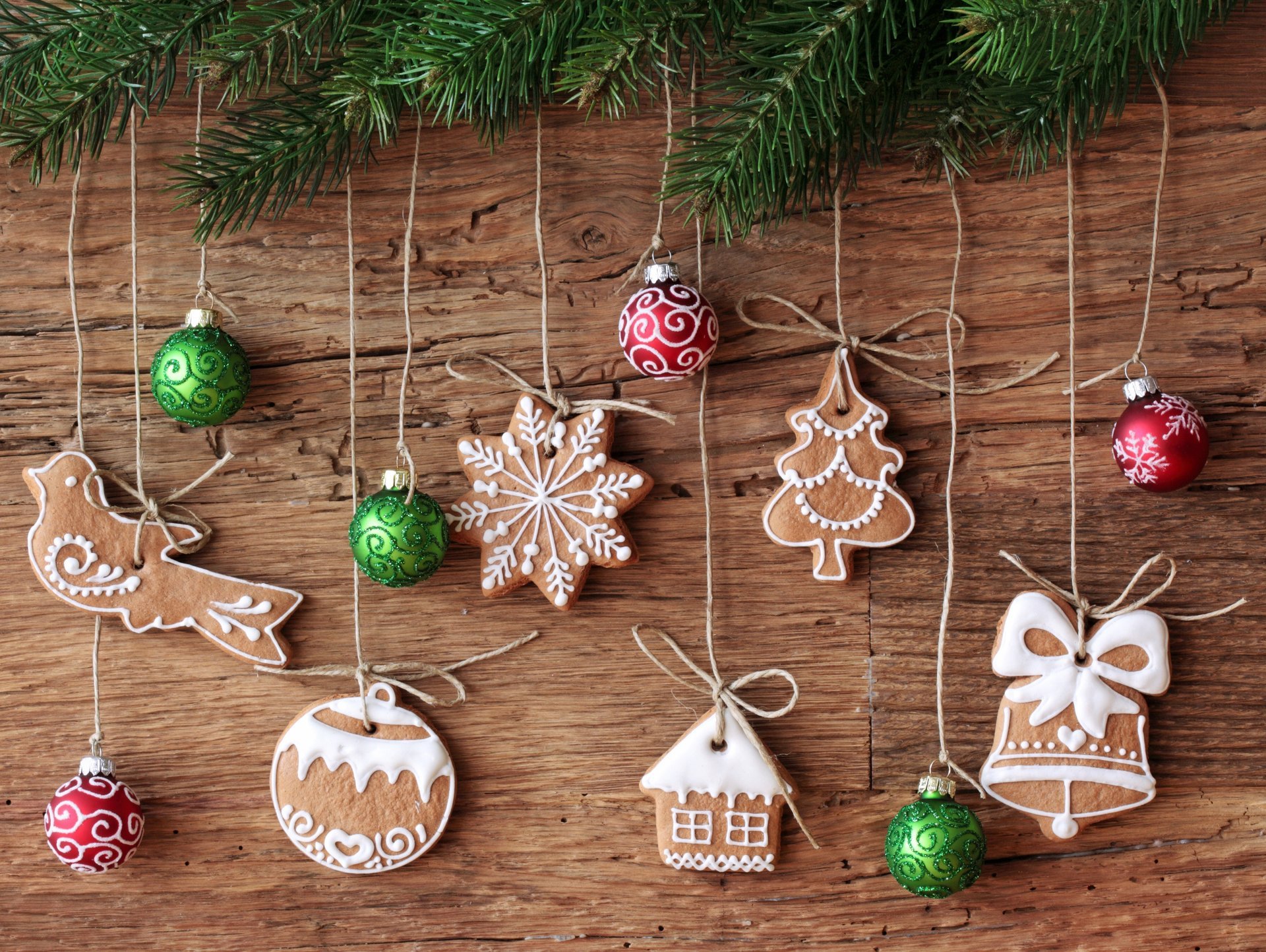 biscotti corde vacanza ramo albero di natale