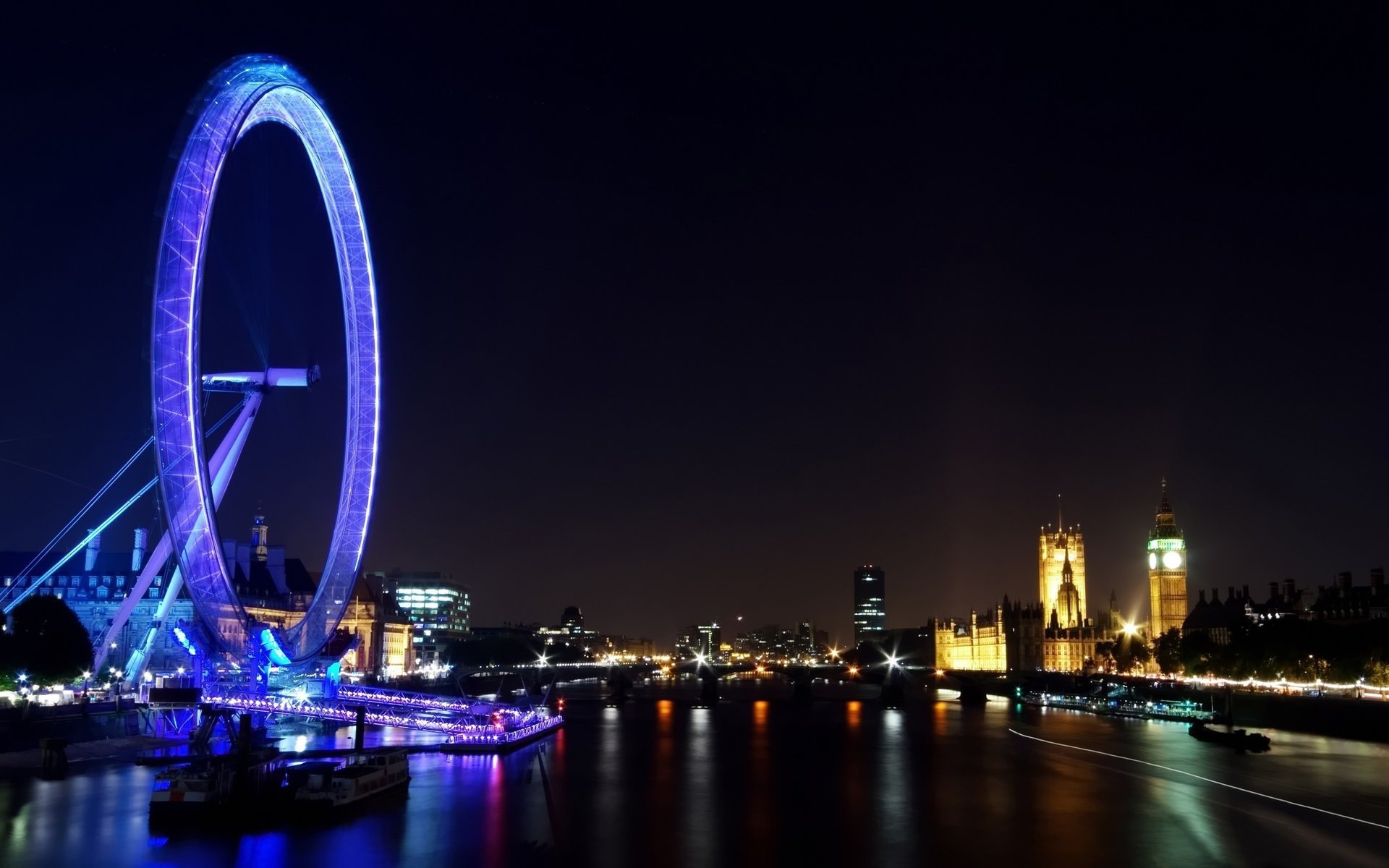 hintergrundbilder 2560x1600 ansicht panorama stadt england großbritannien hauptstadt london london eye nacht lichter riesenrad verdammtes rad gebäude fluss themse thame