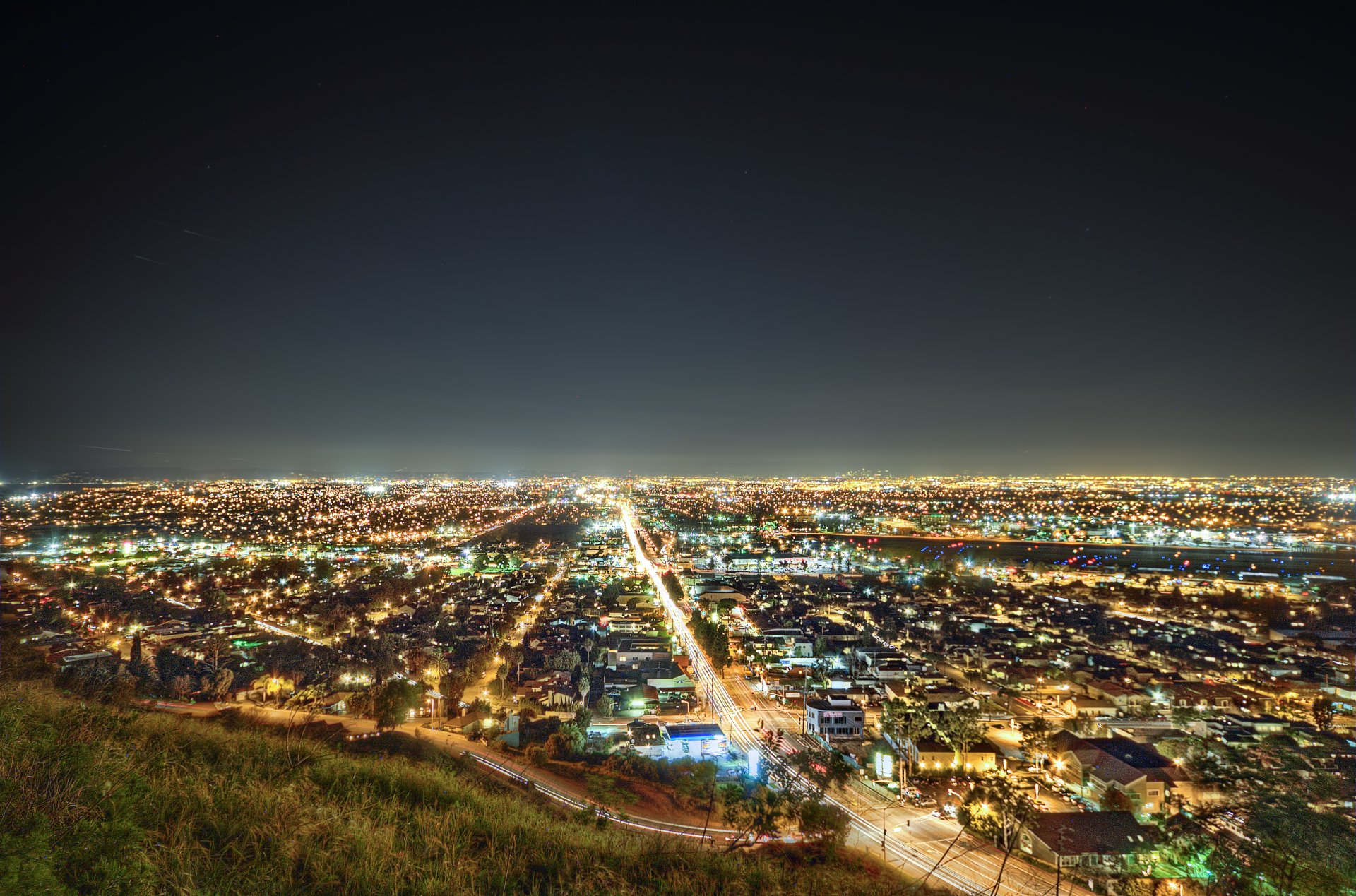 south bay los angeles la californie états-unis lanternes nuit