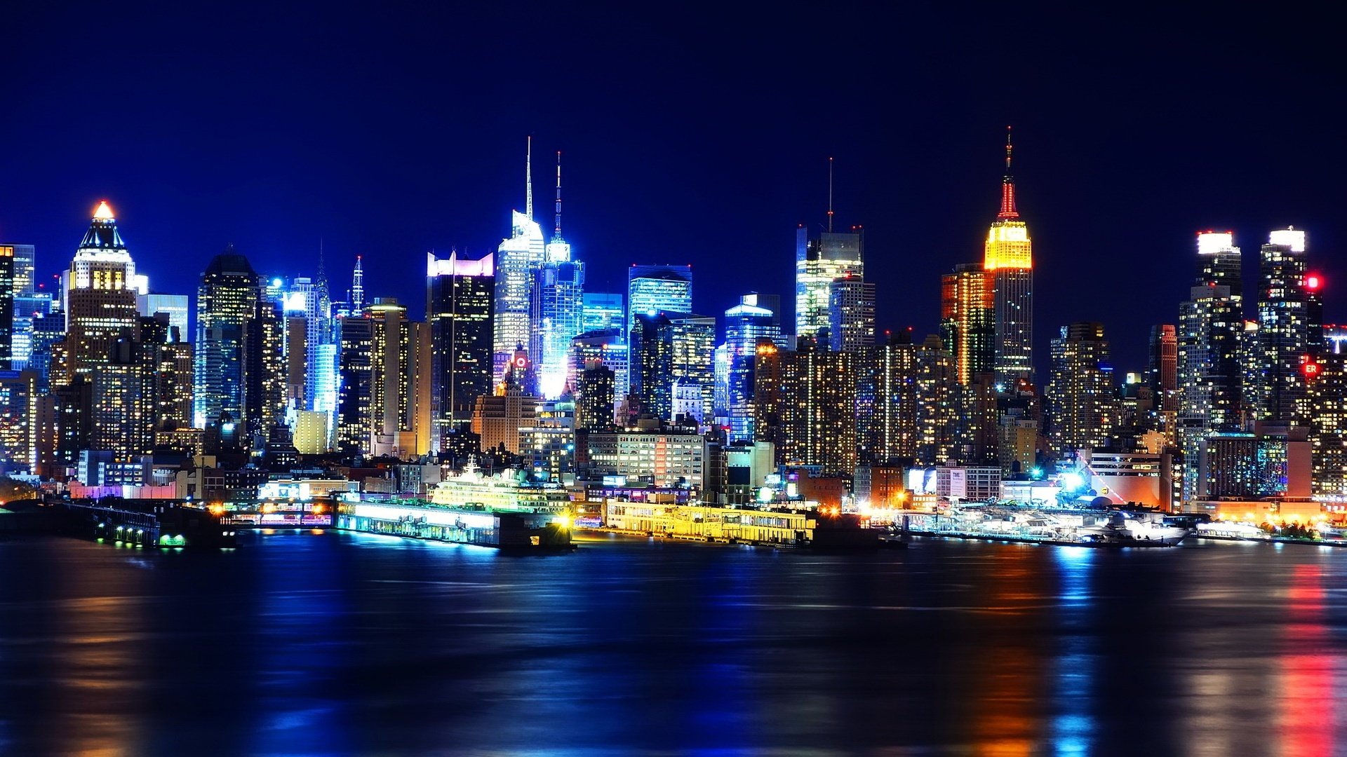 manhattan new york stati uniti notte luci