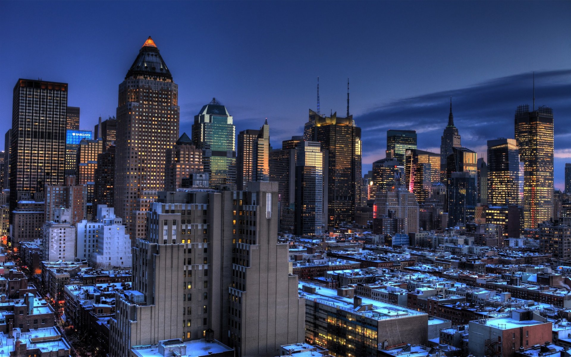 blue hour midtown manhattan nowy jork stany zjednoczone ameryki