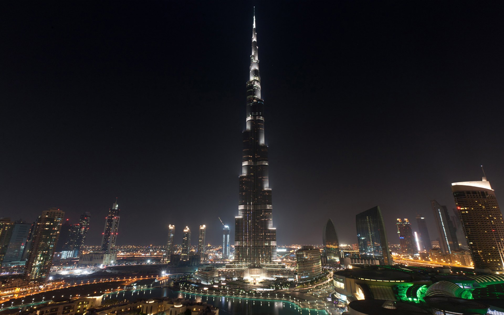 dubaï gratte-ciel tours maisons burj khalifa eau eau piscine ciel nuit