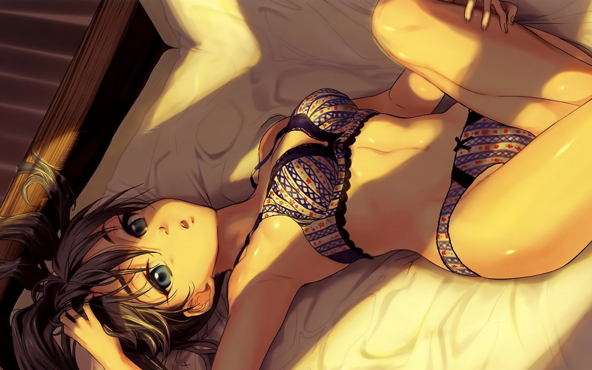 andou chikanori girl ganaha hibiki art idolmaster lying down